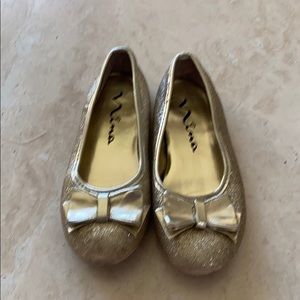 Nina Girls Gold Metallic Shoes